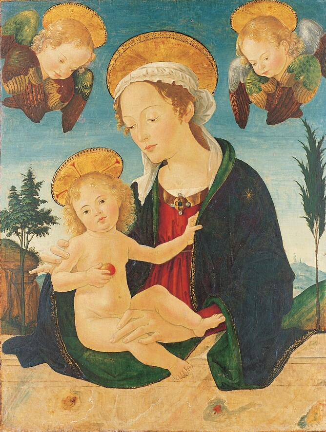 Madonna and Child with Two Cherubim