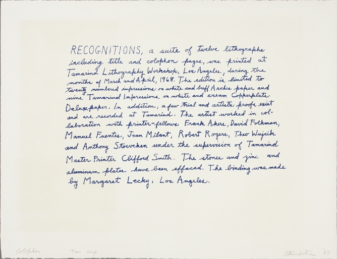 Colophon (Recognitions XII)