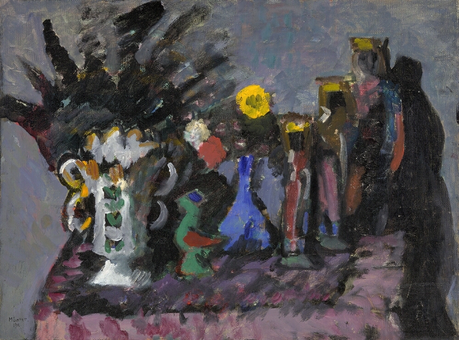 Dark Still Life with Small Figures