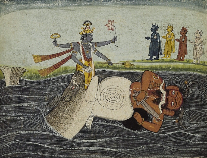 The Fish (Matsya) Incarnation of Vishnu