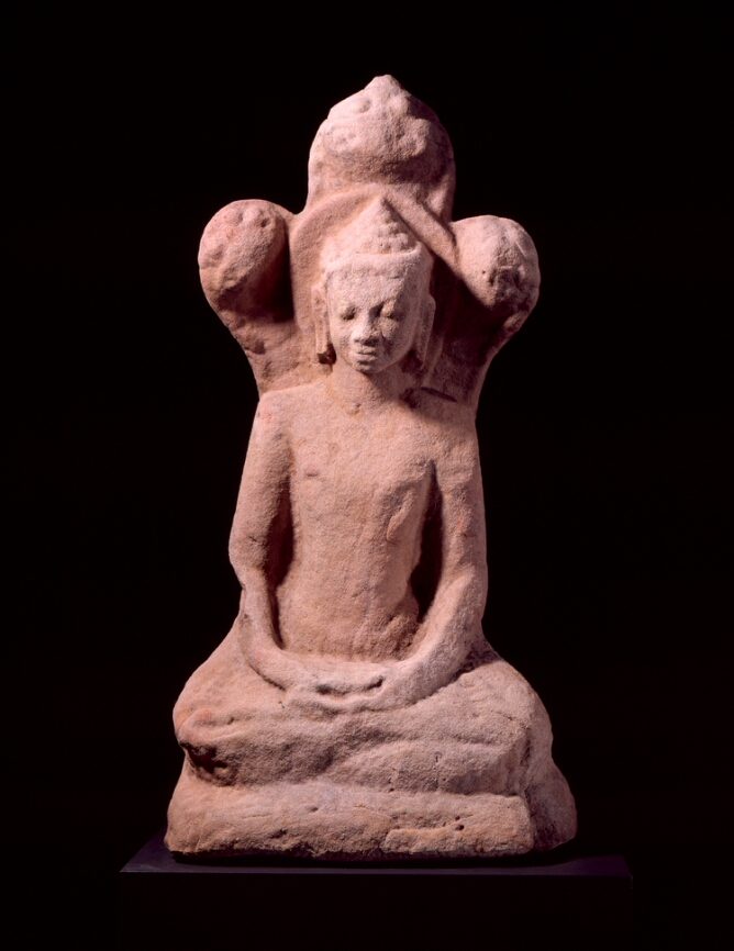 Meditating Buddha Protected by a Three-headed Serpent Deity
