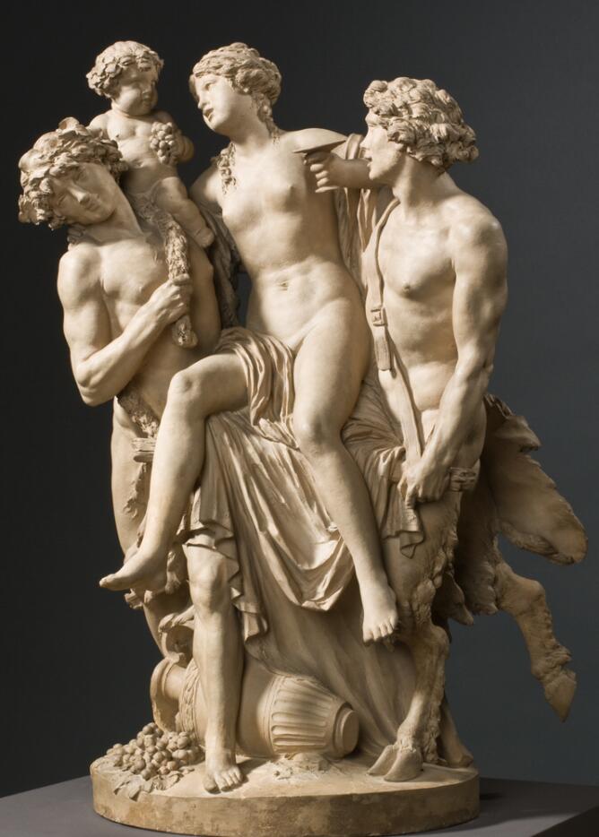 Bacchante Supported by Bacchus and a Faun