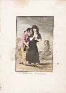 Caprichos: Even Thus He Cannot Make Her Out (Ni asi la distingue) - Goya y Lucientes, Francisco de