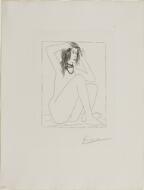 Suite Vollard, 1939, Paris: Seated Nude Crowning Herself with Flowers - Picasso, Pablo