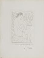 Suite Vollard, 1939, Paris: Nude Seated Before a Curtain - Picasso, Pablo