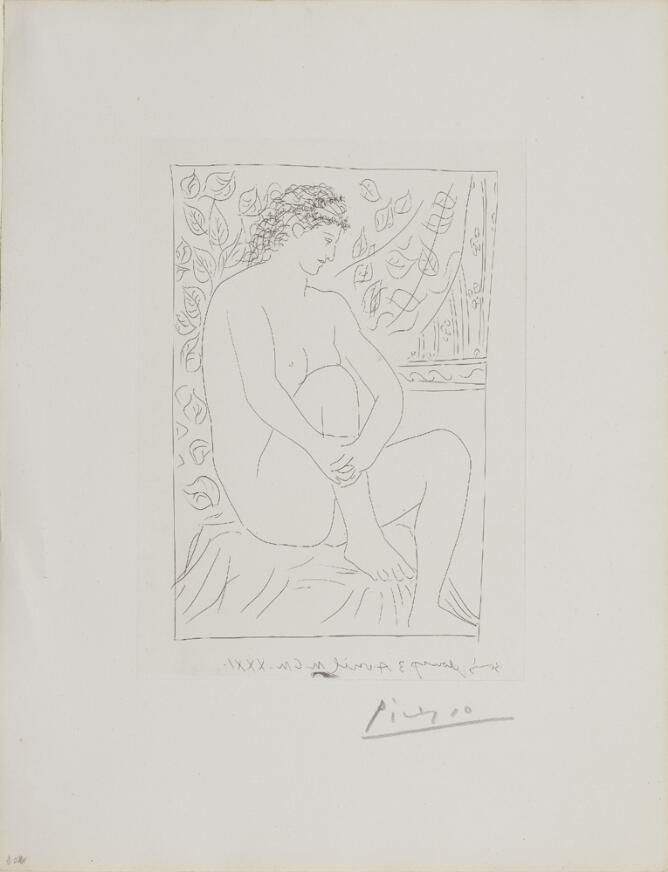 Suite Vollard, 1939, Paris: Nude Seated Before a Curtain