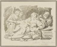 Study After Nicolas Poussin: Holy Family (from the Della Torre Palace) - Fragonard, Jean-Honoré
