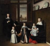 Interior with a Dordrecht Family - Maes, Nicolaes