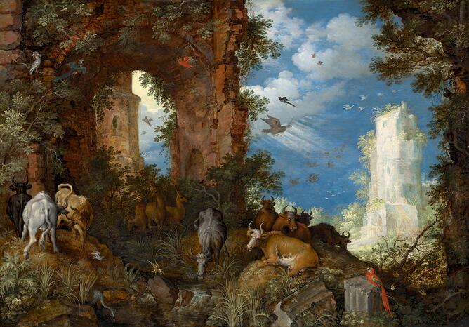 Landscape with Ruins and Animals