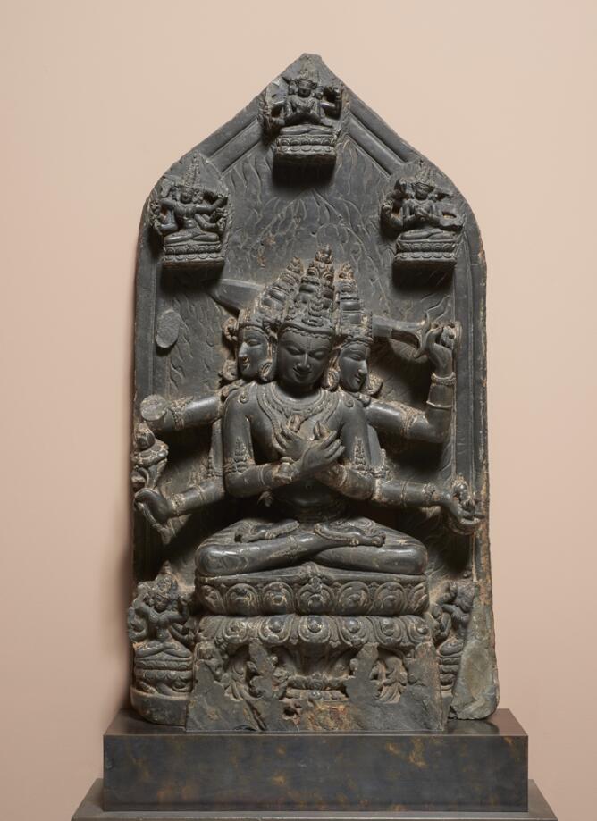 Stele with Transcendental Buddhas and Goddesses