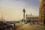 View of Venice: The Piazzetta Seen from the Riva degli Schiavoni - Corot, Jean-Baptiste Camille
