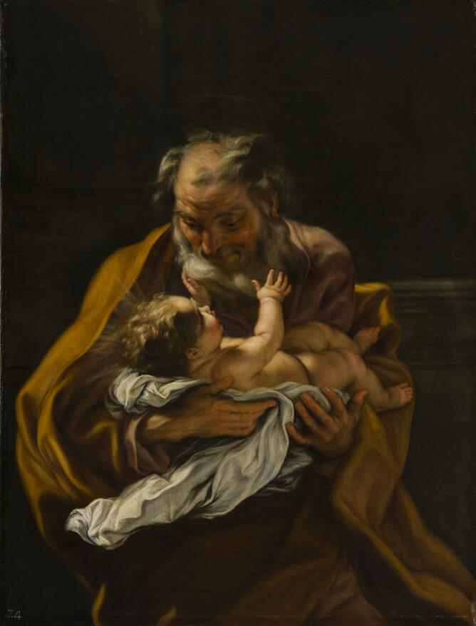 Saint Joseph Embracing the Infant Christ