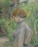 Red-Headed Woman in the Garden of M. Foret - Toulouse-Lautrec, Henri de