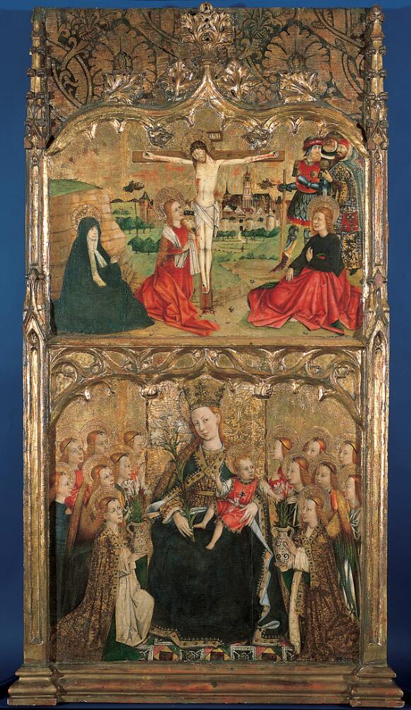The Crucifixion and Madonna and Child Enthroned with Angels