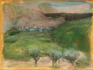Olive Trees Against a Mountainous Background - Degas, Edgar