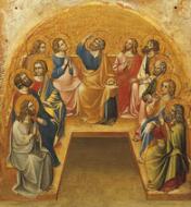 Coronation of the Virgin Altarpiece:  Pentecost - Guariento di Arpo
