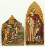 Coronation of the Virgin Altarpiece:  Saint Martin and the Beggar - Guariento di Arpo