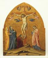Coronation of the Virgin Altarpiece:  Crucifixion - Guariento di Arpo