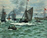 The Entrance to the Port of Le Havre (formerly The Entrance to the Port of Honfleur) - Monet, Claude