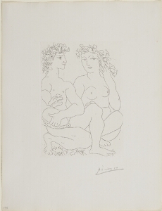 Suite Vollard, 1939, Paris: Entangled Heads and Figures (Studies of Heads, with Seated Nude)