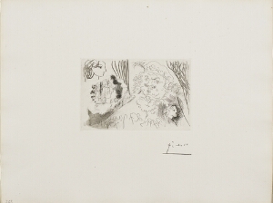Suite Vollard, 1939, Paris: Rembrandt and Heads of Women (Head of Rembrandt and Heads of Three Girls)