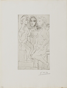 Suite Vollard, 1939, Paris: Sculptor, Model, and Sculpture, Seated Woman