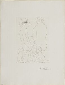 Suite Vollard, 1939, Paris: Seated Woman and Woman Seen from the Back