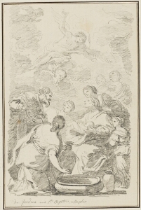Study After Luca Giordano: Birth of the Virgin (from the Church of the Holy Apostles)