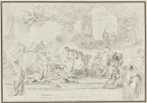 Study After Francesco Solimena: Heliodorus Expelled from the Temple (from Gesu Nuovo)