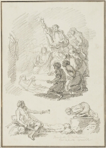 Study After Giovanni Benedetto Castiglione: Two Studies of the Resurrection of Lazarus (from the Collection of Console Smith)