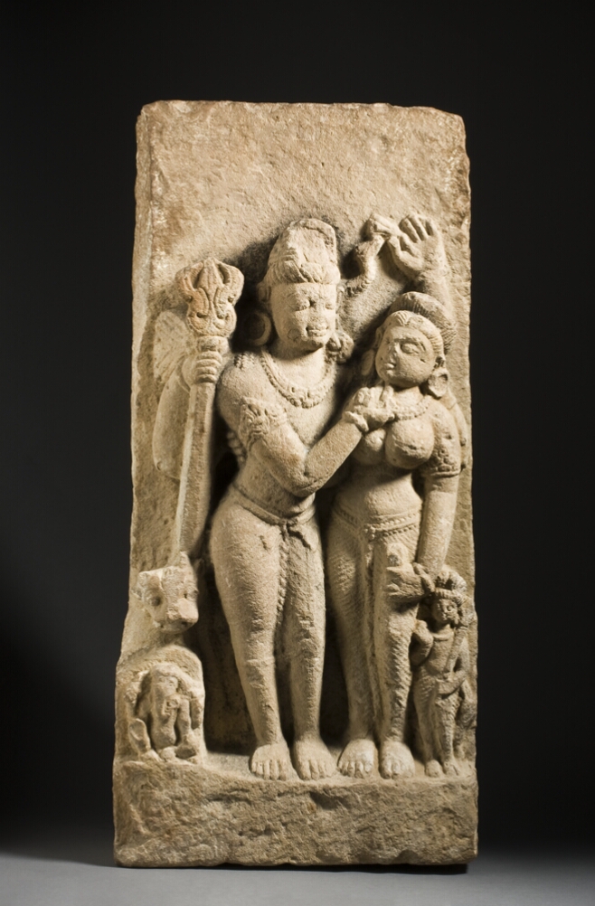 Stele with Shiva, Parvati and Ganesha