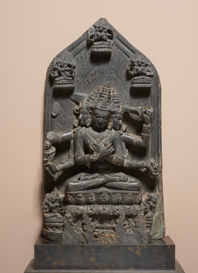 Stele with Transcendental Buddhas and Goddesses