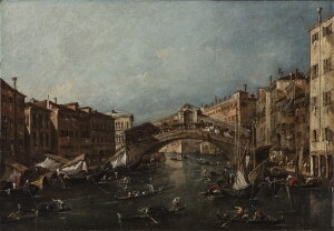 View of the Rialto, Venice, from the Grand Canal Looking North