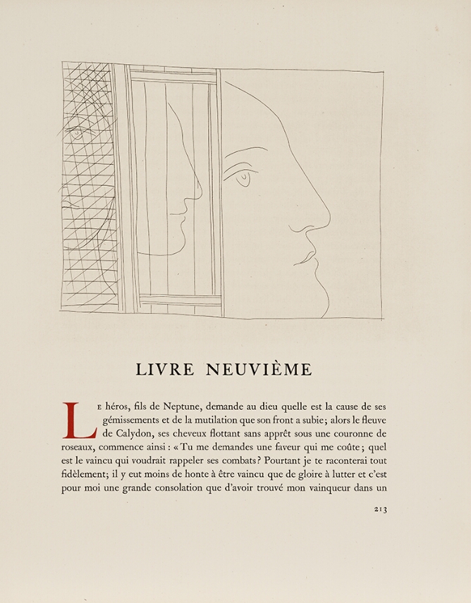 A black and white illustration of three heads in partial view. Below, text in French