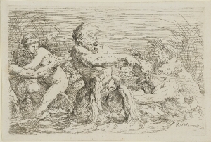 The Works of Salvator Rosa: Three Battling Tritons with a Nereid