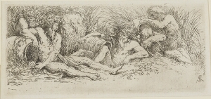 The Works of Salvator Rosa: Five River Gods I, Three Conversing in the Foreground