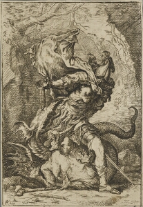 The Works of Salvator Rosa: Jason and the Dragon (Copy, Reversed)