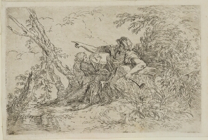 The Works of Salvator Rosa: Shepherd with a Flute and Two Other Figures