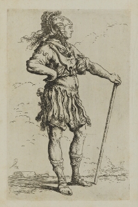 The Works of Salvator Rosa: Solider with a Cane, Facing Right