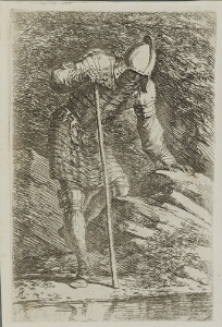 The Works of Salvator Rosa: Solider in Helmet and Armor Regarding a Stream