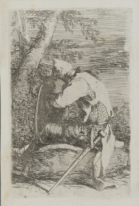 The Works of Salvator Rosa: Seated Soldier Leaning on His Shield