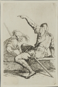 The Works of Salvator Rosa: Two Soldiers Seated on a Rectangular Stone