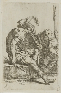 The Works of Salvator Rosa: Four Soldiers, One Seated on a Stone at the Left