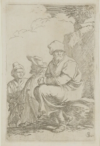 The Works of Salvator Rosa: Seated Peasant with Two Other Men