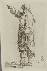 The Works of Salvator Rosa: Man Standing, with Arm Raised, Pointing to the Left