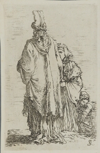 The Works of Salvator Rosa: Oriental in Turban, Seen from Behind, with Two Woman