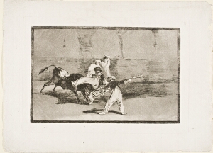 Tauromaquia: A Moor Caught by the Bull in the Ring (Cogida de un Muro Estando en la Plaza)