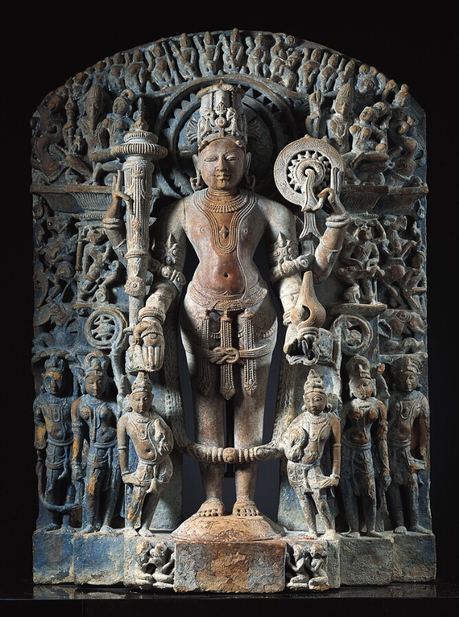Stele with Vishnu and Other Hindu Deities