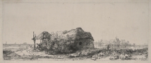 Landscape with a Cottage and Haybarn: Oblong
