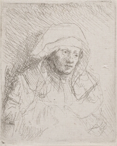 Sick Woman with Large White Headdress (Saskia)